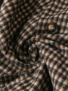 SHEIN LUNE 女士时尚口袋格子夹克，优雅长款夹克，适合秋冬季 - 彩色 - 查看 4