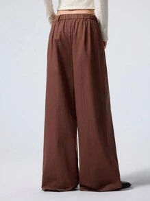 LYSMO Ramadan Women's Casual Simple Fashion Everyday Pants - Brown - View 2