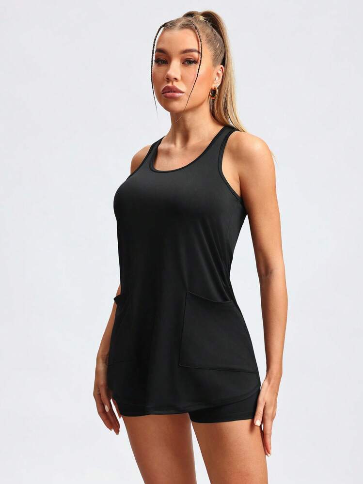 Fashion Casual Dress With Leggings, Simple & Stylish, Daily Wear - Black - View 3