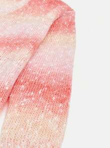 SHEIN LUNE ملابس علوية كاجوال بياقة على شكل حرف V وأكمام طويلة، بتدرج لوني، ملابس علوية محبوكة للارتداء اليومي في فصلي الخريف والشتاء - متعدد الألوان - مشاهدة 5