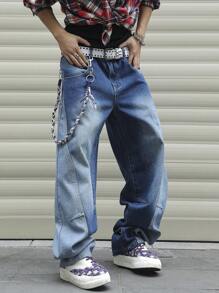 Manfinity EMRG Herren einfache Lässig Jeans mit Tasche-Design