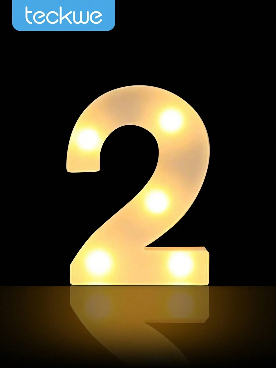 Teckwe Light Up Numbers, Number 2 LED Light,Decorative Lighted Letters ...