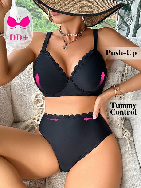 Swim DD+ Set de bikini din două piese pentru femei, cu cerc de oțel, plajă de vară