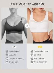 GLOWMODE Sujetador deportivo de alta sujeción, convertible, de malla, para gimnasio y entrenamiento, de secado rápido y que absorbe la humedad