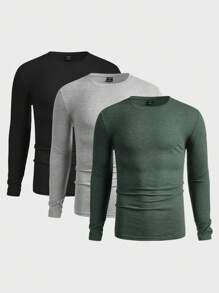 Manfinity VCAY Men Crew Neck Long Sleeve Simple Casual Tops