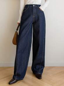 Dazy-Less Women's Loose Straight Casual Jeans,Baggy Jeans