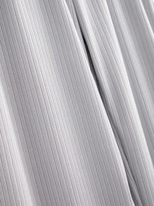 Pantalones homewear con cordón delantero tejido de canalé - Gris Claro - Ver 3