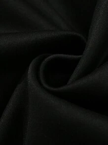 ROMWE MEN Veste décontractée à manches longues imprimée avec boutons devant, style minimaliste - Noir - Voir 4