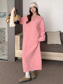 DAZY Women High Neck Loose Casual Long Sweater Dress,Fall Women Clothes