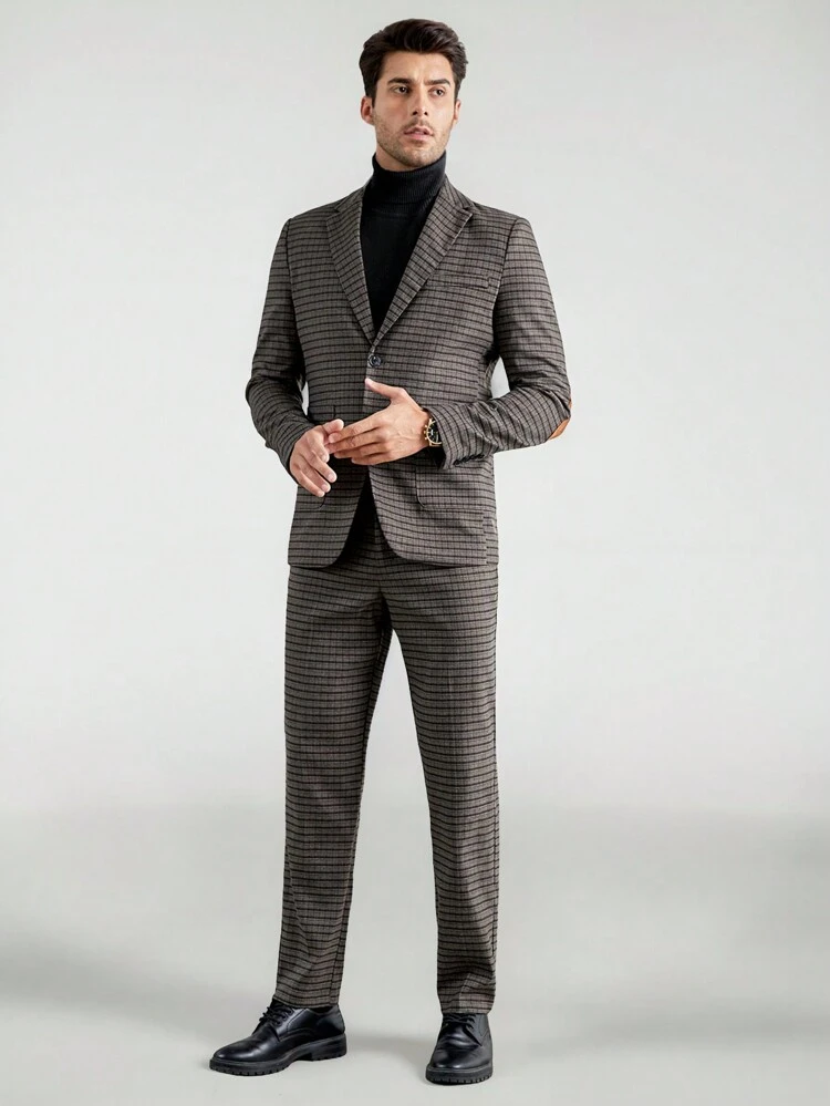 Men's Plaid Suit Jacket With Pants
