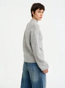 Aalyst Women's Casual Minimalist Blended Stand Collar Sweater