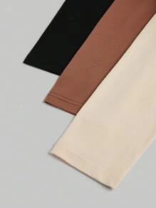 Calvaya 3 件大码女士休闲保暖长袖保暖内衣带内置胸罩 T 恤套装，适合秋季/冬季春季 - 彩色 - 查看 5