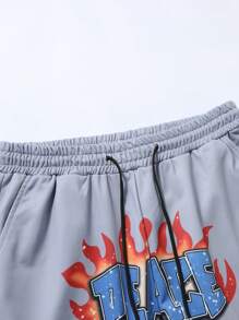 Manfinity EMRG Men's Zip-Up Hoodie And Pants Set, Figure Print, Minimalist Design