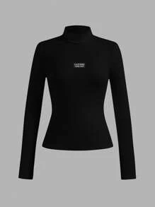 SHEIN Essnce 4 件套高领紧身长袖女式 T 恤，百搭内衣 - 彩色 - 查看 9