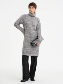 Aalyst Dames casual truijurk met hoge hals en gemengde stof, herfst/winter