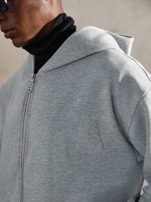 AKNOTIC Business Casual 2 件套男士宽松针织落肩连帽运动衫和裤子套装，舒适服装，秋季服装 - 淺灰色 - 查看 4