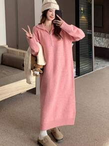 DAZY Women High Neck Loose Casual Long Sweater Dress,Fall Women Clothes