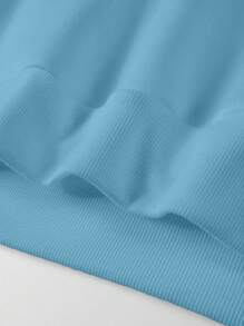 Manfinity Homme Men's Solid Color Utility Pocket Drawstring Hoodie And Sweatpants Set, Autumn, Men 2 Pieces Sweatsuit Set Light Blue, Men Blue Hoodie And Jogger Set, Men Sweatsuit Set Light Blue - Baby Blue - View 5