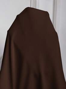 SHEIN Privé Plus Size Women Ruched Scoop Neck Drawstring Puff Short Sleeve Fitted White T-Shirt - Brown - View 7