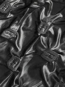 Manfinity Sport Corelite Men's Solid Color Front Zipper Long Sleeve Pocket Simple Casual Hooded Padded Coat - Black - View 5