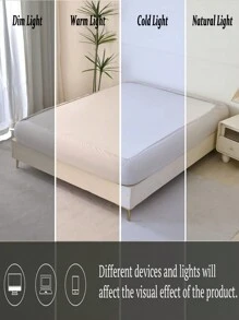 1 Stück Polyester weich & atmungsaktiv Fixleintuch, locker oben & straff unten, geeignet für alle Jahreszeiten, Anwendung für Schlafzimmer, Wohndekoration - Grau - Übersicht 7