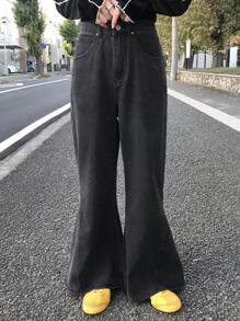 FRIFUL Damskie codzienne, proste, modne dżinsy typu fish tail