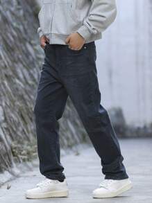 Manfinity EZcore Men's Pocket Simple Casual Jeans, For Everyday Wear - Baby Blue - View 3