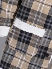 Tween Boy Casual Style Multi-Color Plaid Woolen Mid-Length Coat, Suitable For Autumn And Winter - Multicolor - View 6