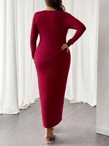 SHEIN Privé Vestidos de mujer de talla grande para el Día de San Valentín, vacaciones, cumpleaños, eventos elegantes, negocios casuales, bodas como invitada
