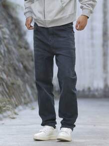 Manfinity EZcore Men's Pocket Simple Casual Jeans, For Everyday Wear - Baby Blue - View 5