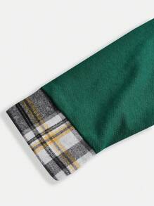 Tween Boys' Casual Plaid Collar Long Sleeve Knit Polo Shirt, Christmas Green