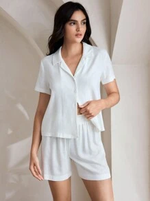 Ocili Ocili Leisure Comfortable Linen Breathable Bermuda Shorts, Women Sleepwear Bottom