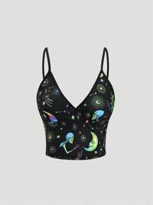 StreetHx Camiseta sin mangas con estampado de calavera que brilla en la oscuridad para mujer, blusas gráficas de estilo urbano para mujeres