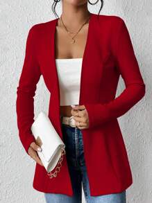 Chiquease Blazer de vestir/informal de unicolor con cintura para mujer