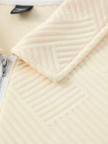 Manfinity Homme Men Plus Size Plain Tennis Polo Shirt, Simple Fashion Casual Daily Wear - Beige - View 4