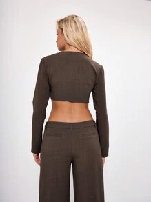 MUSERA Top corto con estructura de metal elegante, para negocios casuales, vacaciones de verano y primavera, graduación, fiesta de graduación, boda como invitado, cumpleaños, vacaciones
