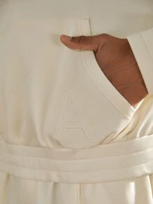 AKNOTIC Business Casual 2 piezas Conjunto de sudadera con capucha de cuello redondo y pantalones holgados para hombre, para otoño e invierno