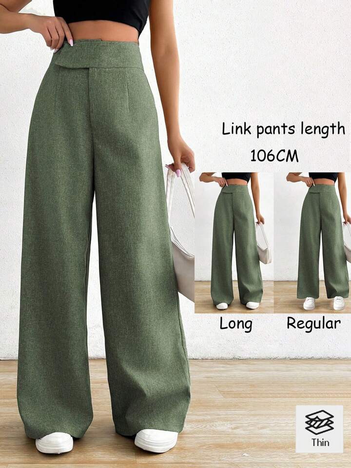 Rafferiza 1pc Women's Loose Asymmetrical Waist Casual Pants