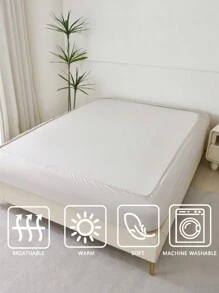 1 Stück Polyester weich & atmungsaktiv Fixleintuch, locker oben & straff unten, geeignet für alle Jahreszeiten, Anwendung für Schlafzimmer, Wohndekoration - Grau - Übersicht 13