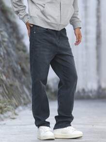 Manfinity EZcore Men's Pocket Simple Casual Jeans, For Everyday Wear - Baby Blue - View 4