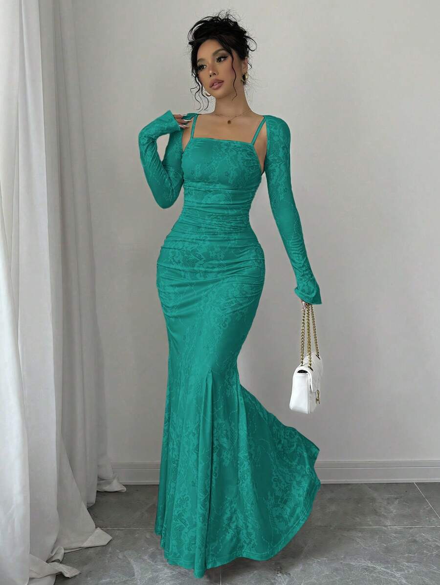 Elenzga Women's Lace 2 In 1 Set (Random Cut)