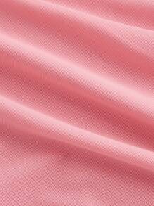 SHEIN MOD 3D 花朵装饰不对称下摆紧身连衣裙 - 珊瑚粉 - 查看 4