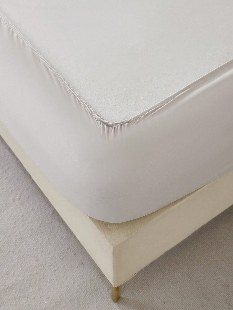 1pc Polyester Soft & Breathable Fitted Bed Sheet, Loose Top & Tight Bottom, Suitable For All Seasons, Application For Bedroom, Home Decor - Grey - View 6