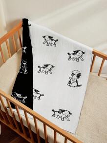 花卉图案温暖柔软针织婴儿襁褓毯