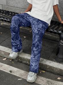PAVTROS Pantalon cargo vintage ample à poches multiples, style streetwear, pantalon camouflage