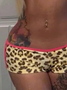 SHEIN Slayr Bộ bikini họa tiết da báo cỡ lớn - Màu vàng - Xem 3