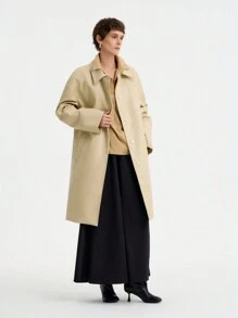 Aalyst Herbst Lässig Minimalistische einfarbige PU Jacke mit Kragen für Damen