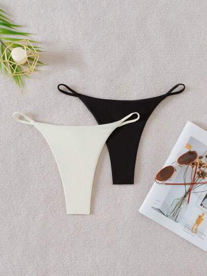 SHEIN Swim 女性純色簡約日常泳衣底部