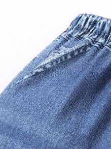 SHEIN 年轻男孩休闲抽绳腰带字母和笑脸印花慢跑裤，时尚春秋街头服饰