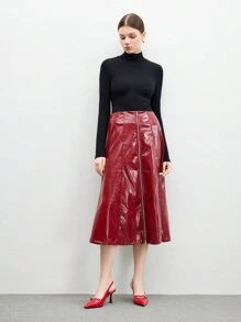 CUCCOO BIZCHIC Fashionable Red Pointed Toe Backless High Heel Shoes - Burgundy - View 8